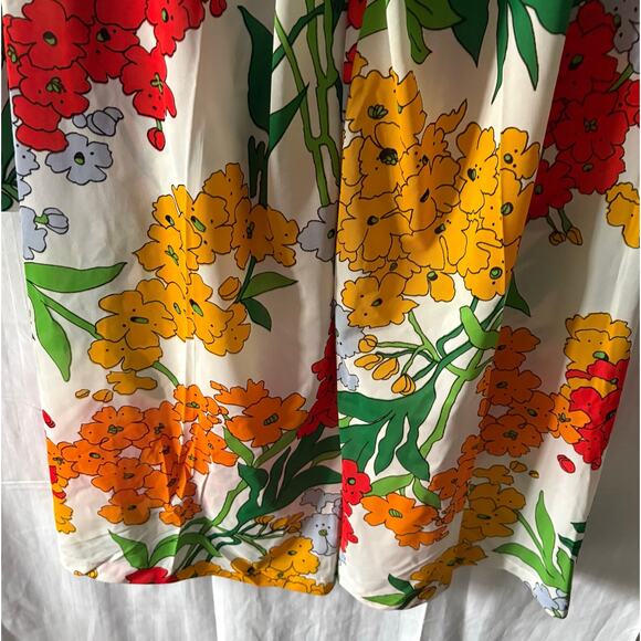 Montgomery Ward Vintage 60s 70s Retro Mod MCM Top Pants Set Wide Leg Floral 14 - Picture 8 of 10